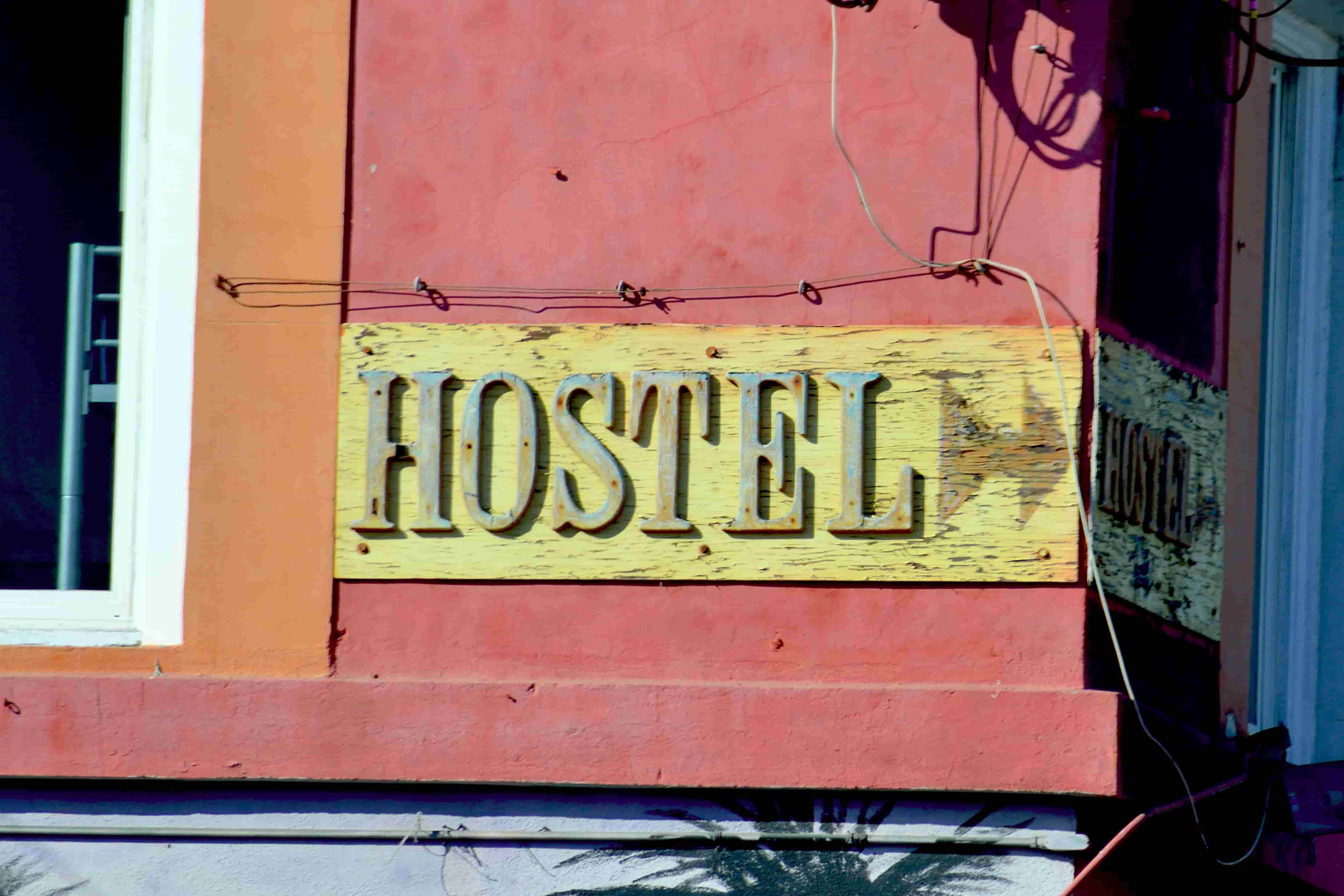 Budget hostel room or common area